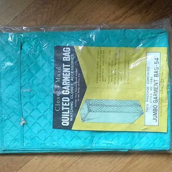 Vintage 1960s Closet Maid Quilted Garment Bag GORGEOUS TURQUOISE - Picture 1 of 16
